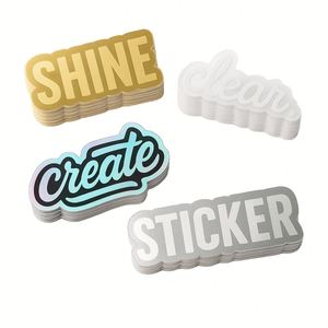 Waterproof PVC <b>Holographic</b> <b>Vinyl</b> Stickers Custom Die Cut Labels Company Logo Design Adhesive Promotional Gifts UV Printed - Product Image 1