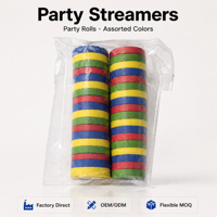 Lot de guirlandes de fête en papier crépon coloré, flexibles, vente en gros directe usine, MOQ, décoration anniversaire et Halloween