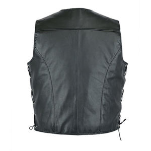 Wholesale Latest Style Genuine Leather Made <b>Men</b> <b>Vest</b> for Outdoor Wear OEM Custom Service <b>Men</b> Leather <b>Vests</b> in Bulk Quantity - Product Image 2