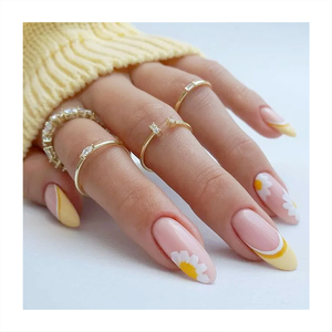 Đầy Màu sắc uốn khúc sông loạt hạnh nhân giả móng tay bán buôn tùy chỉnh Báo Chí trên móng tay nhân tạo móng tay và ứng dụng Kit - Product Image 5