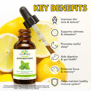 SOLOTREE 60ml di estratto di melissa naturale gocce integratore a base di erbe integratore biologico vegano limone balsamo integratori liquidi per il sistema immunitario - Product Image 2