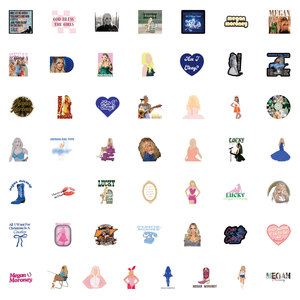 Pegatinas decorativas <span class=keywords><strong>Megan</strong></span> Moroney Singer, paquete de 50 etiquetas impermeables de vinilo para equipaje, portátil, guitarra, monopatín - Product Image 6