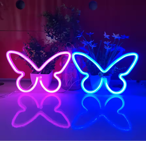Prix favorable papillon Dimmable LED néon Tube lumière signe mur Art à piles suspendus enfants chambre maison fête décor - Product Image 3
