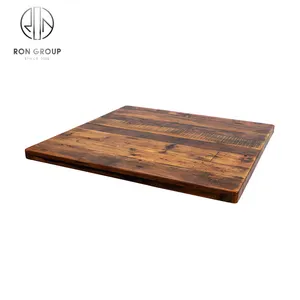 Dessus de table en bois de restaurant en bois massif dessus de table de salle à manger carrée de taille personnalisée