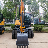 Neuer 7-Tonnen-Mini-Radbagger mit Cummins-Motor Stahlkonstruktion 0,3m Schaufelkapazität