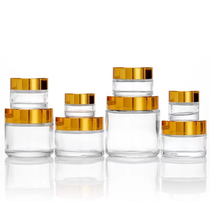 2 Oz 4 Oz 6 Oz 8 Oz Clear Fancy Glass Cosmetic Cream Jar 200ml 100ml 250ml 50ml With Lid