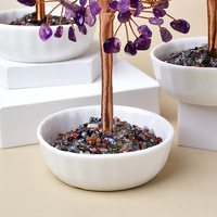 Service OEM/ODM, Ornement Moderne en Cristal de Quartz Rose Fait Main, Arbre en Pierre de Cristal pour la Décoration