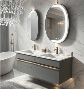 Luxury Hotel <b>Shower</b> Room Wall-mounted Bathroom Cabinet Freestanding Villa Master Bathroom Modern Style Bathroom Cabinet - Product Image 5