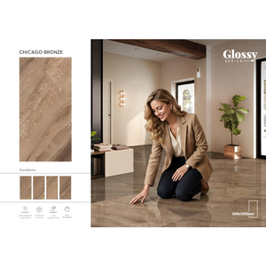 Indian Supplier's Modern 8.8mm Thick Ceramic Porcelain Floor Tiles 600x1200mm Chicago Bronze Dark Wall Granite 60x120 Clay - Product Image 1