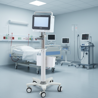 Chariot médical MT-MEDICAL Top 1 pour moniteur ECG, support en aluminium, hauteur réglable, 5 roulettes, mobilier hospitalier du Guangdong avec certifications ISO et CE