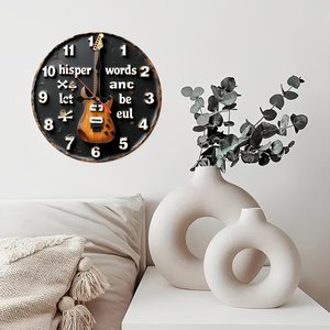 <b>Round</b> Wooden Wall Clock 25Cm Quiet Quartz Home Villa Decor Living Room Background Clock - Product Image 2