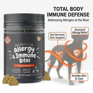 Vet Strength Allergy Immune Soft Chews avec Omega 3 Acides Gras Colostrum L-Arginine <span class=keywords><strong>Spiruline</strong></span> Huile de Poisson Complément Alimentaire <span class=keywords><strong>pour</strong></span> Animaux de Compagnie Chiens - Product Image 5