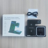 Support de chargeur sans fil magnétique 3 en 1 avec charge rapide 15W pour iPhone, montre et téléphone portable