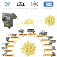 Industriële machine voor het maken van zoete aardappel frietjes, wortel- en groentechips, en het snijden van aardappelreepjes; productielijn voor aardappelchips.
