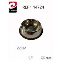 Tazón de Acero Inoxidable Mnj de 22 cm Antideslizante y Antivuelco para Perros y Gatos