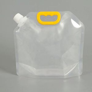 Pochettes Doypack Personnalisées Blanches et Noires 200ml 1000ml 5L avec Bec Verseur, en Aluminium et Plastique, pour Vin et Liquides, avec Poignée - Product Image 2
