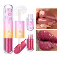 Usine en gros Double tête 2 en 1 rouge à lèvres végétalien et brillant à lèvres Transparent Double tête imperméable rouge à lèvres