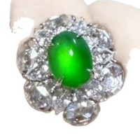 Nouvelle bague rétro chinoise 2026 en calcédoine verte brillante motif flocon de neige, entièrement ornée de strass, ensemble de bagues de luxe style Palais