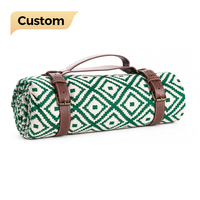 LD Factory Custom Picnic Blankets High Quality Outdoor Moisture Waterproof Jacquard Geometric Pattern Portable Picnic Mat
