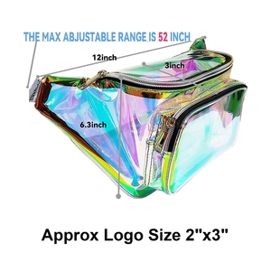 Sac banane rose doré pour femme avec fermeture éclair, résistant à l'eau, brillant, holographique néon, sac de voyage pour festivals et raves - Product Image 3