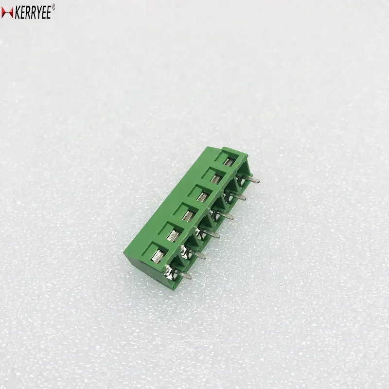 KF127V 5.0 6P brass green housing terminal block