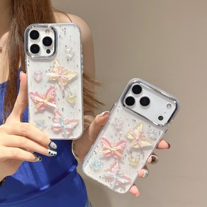 Newest epoxy butterfly starry glitter transparent resin mobile phone case shock <b>cover</b> for iPhone 17Air 16plus 15 14 13 12 - Product Image 5