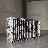 Table console en marbre Verde Alpi, design moderne et luxueux, table de présentation en pierre verte pour projets d'intérieur, couloir, entrée