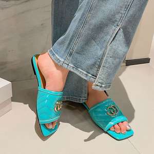 Sandalias de Cuero Genuino de Diseñador de Lujo, Novedades de Primavera 2026, Zapatos de Punta Abierta de Alta Calidad para Mujer, para Playa de Verano - Product Image 5