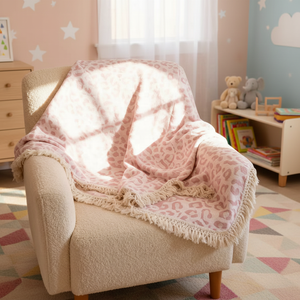 ผ้าห่มตกแต่งห้องสำหรับเด็กผ้าห่มผ้าฝ้ายสองชั้นผ้าโปร่งแต่งพู่สำหรับเด็กทารก - Product Image 1