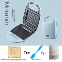 Machine à gaufres et sandwichs multifonctionnelle en plastique antiadhésif, électrique 600W, pour petit-déjeuner et cuisson domestique