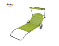 Chaise de plage légère de qualité supérieure, pliable et portable, avec auvent, roues et poignée de transport