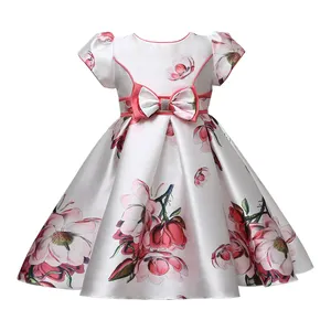 Baby Wholesalers Hot Sale Middle Length Dress Satin Fabric Comfort Baby Girl DressためBirthday Paty Wedding