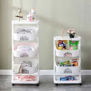 hot sale space saving household item fruit rack rolling organizer holder shelves units storage rack with wheels