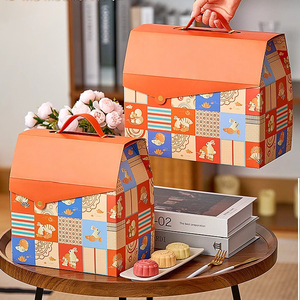 Boîtes de boulangerie personnalisées Xinrunjin Imprimés artistiques pour emballage de pâtisserie gastronomique, cadeaux de fête traditionnels et identité de marque - Product Image 2