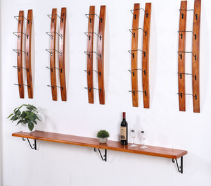 レッドウッドデザイン壁取り付けステンレス鋼ワインラッククリエイティブ赤ワインハンガーカスタムカラー無垢材大型家庭用家具 - Product Image 6