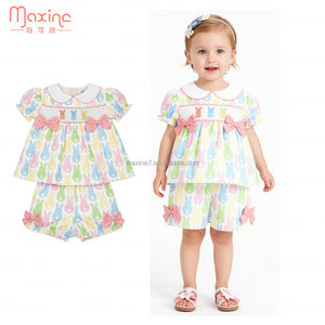 Conjunto de Ropa de Boutique de Manga Corta Personalizada, Colección de Moda para <span class=keywords><strong>Hermanos</strong></span>, para Niñas de 0 a 16 Años, Conjunto de Pascua para Bebés - Product Image 2