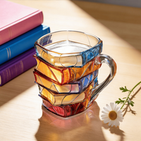 Mug en verre esthétique en forme de livre pour la lecture