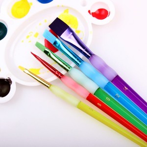 Juego de 5 Pinceles de Alta Calidad BECOL, Pinceles de Artista con Mango de Silicona y <span class=keywords><strong>Pelo</strong></span> de Nailon Colorido <span class=keywords><strong>para</strong></span> Pintura al Óleo - Product Image 2