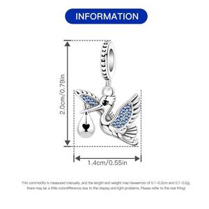 Original white copper <b>bead</b> <b>bracelet</b> - DIY with a cute bird pendant, a personalized accessory suitable for both men and women - Product Image 3