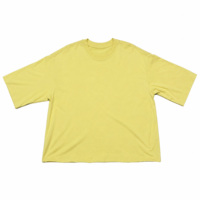 T-shirt jaune à manches courtes 220 g/m² avec logo personnalisé ODM, style tissu et fabrication pour les loisirs