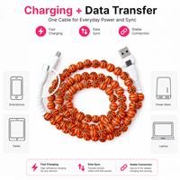 Câble de charge USB Type C 4 en 1 pour téléphone, avec perles de basket-ball, multi-charge, transfert de données, cadeau pour les fans de sport