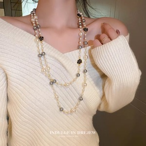 Fenyi toptan uzun alaşım moda tüm maç çok katmanlı inci zincir kolye - Product Image 5