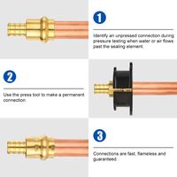 Adaptor Kuningan Crimp Coupling Tembaga 3/4" X PEX 3/4" dengan Ulir NPT/BSP, Panjang 4 Inci, Full Port untuk Pipa