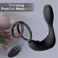 Masseur de prostate sans fil à télécommande, double anneau de verrouillage, silicone sûr pour le corps, 12 modes de vibration, stimulateur, dilatateur anal