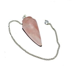 Grossiste et fournisseur de prix d'usine pendules de pierres précieuses en quartz rose naturel en vente au meilleur prix en ligne - Product Image 1