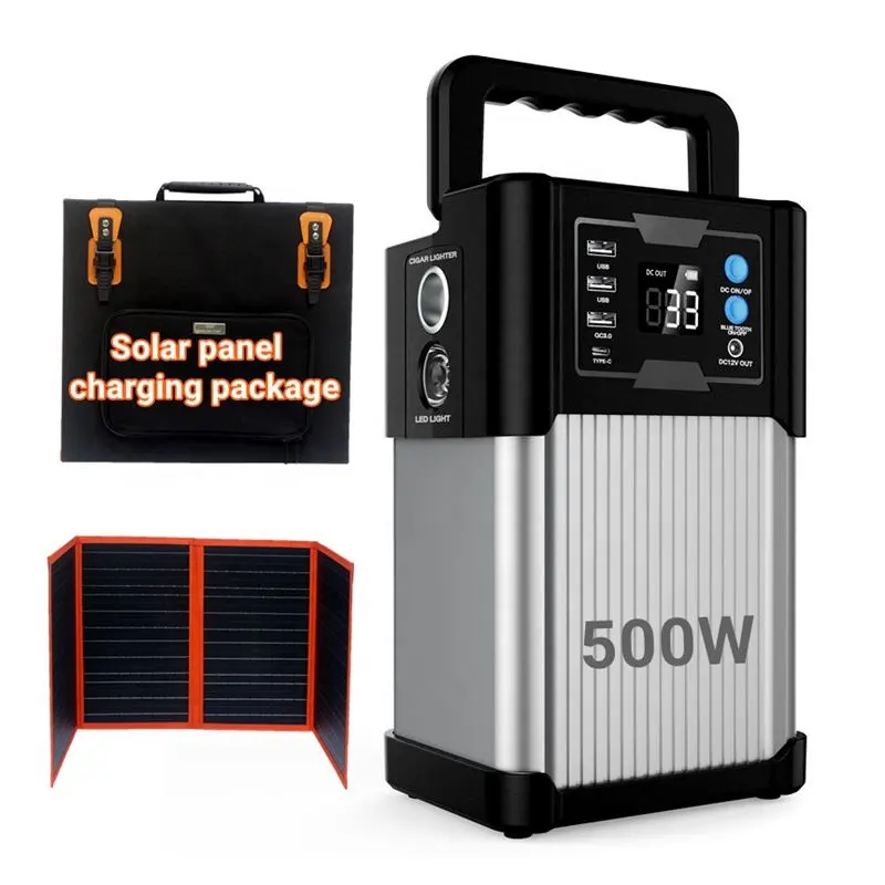 2022 Portable Power Station Backup Lithium Battery 110V 300W 500W Mini Solar Generator for Home Outdoor Camping Travel Emergency