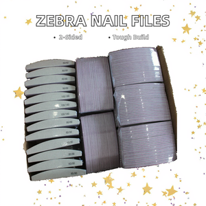 Limas de Uñas Japonesas de Doble Cara 180/100 Zebra Half Moon Reutilizables, Grano 80/80, Papel de Lija Japonés, 100% Natural y Ecológico - Product Image 3