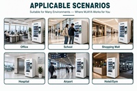 Mini Máquina Expendedora de Pared con 6 Selecciones, Botón LED, Pantalla LCD, Pago, Dispensador Compacto de Autoservicio para Té, Café e Higiene, con Certificación CE y SDK