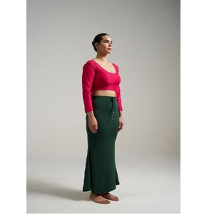 Premium Bottle Green Fish Cut Saree Shapewear Petticoat Women’s Stretchable Polyester Underskirt High Waist Slimming Inner wear - Product Image 2