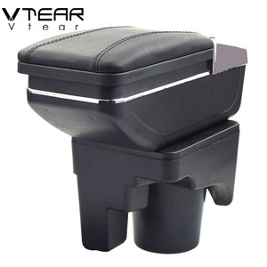 Accoudoir en cuir de qualité garantie, caisse de rangement intérieure à filetage rouge, ABS, repose-bras, accessoire <span class=keywords><strong>pour</strong></span> voiture <span class=keywords><strong>Ford</strong></span> <span class=keywords><strong>Fiesta</strong></span> 3 MK7, magasin central - Product Image 3